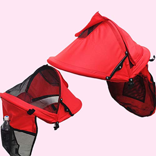 Toldo para cochecito de bebé, universal, antiuv(Rojo)