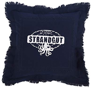 Strandgut07 Kissen mit Reißverschluss, 53 x 53 cm, Dunkelblau