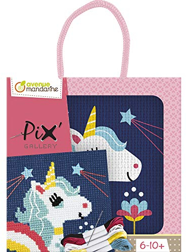 MY MANDARINE KC112C - Kreativset Pix Gallery, Kreuzstich, ab 6 Jahren, Einhorn, 1 Set