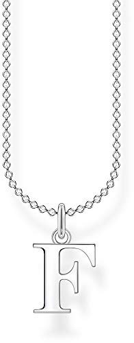 Thomas Sabo Damen Halskette Buchstabe F silber 925 Sterlingsilber, 38-45 cm Länge