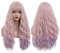 Perücke Rosa Damen Lang Locken Perücken mit pony Natürlich Wig für Frauen Alltag Anime Kostümparty Halloween Karneval Perucken 001U