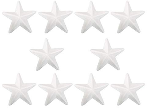 PRETYZOOM 20 Stück Styroporsterne Weihnachtssterne Styroporkugeln Styropor Figur Sterne Form Styroporbälle für DIY Basteln Christbaumspitze Weihnachtsschmuck Weihnachtsdeko 15CM Weiß
