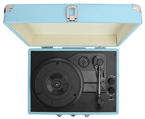 Valigia per giradischi in vinile, giradischi portatile, altoparlanti stereo integrati, auricolari da 3,5 mm e jack di ingresso ausiliario, supporto per dischi in vinile da 7/10/12 pollici(io)