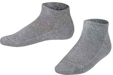FALKE Unisex Kinder Sneakersocken Family K SN nachhaltige biologische Baumwolle kurz einfarbig 1 Paar, Grau (Light Grey 3400) neu - umweltfreundlich, 19-22