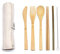Shiwaki Bamboo Utensilios,Cubiertos,Reutilizables,ecológicos,portátiles, de bambú,Cubiertos,de Viaje,con Bolsa de Almacenamiento portátil (Rollo Beige)