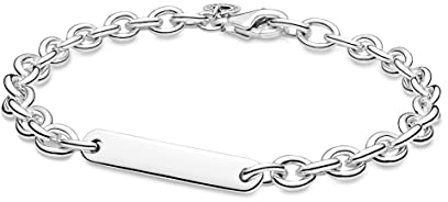 PANDORA Gravurarmband mit Kabarbiner-Verschluss zum Hinterlassen für eine persönliche Botschaft aus Sterling-Silber, 20 cm, 599523C00-20