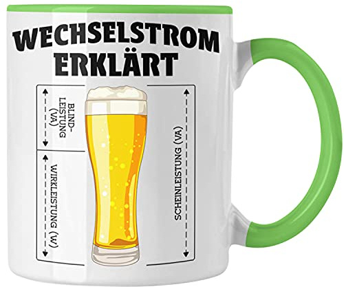 Trendation - Elektriker Tasse Spruch Männer Geschenk Lustig Gadget Geschenke Kaffeebecher Tassen (Grün)