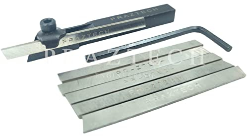 PRAZTECH® Mini torno de corte de 8 mm, herramienta de separación cuadrada + 6 cuchillas HSS + llave | Fábrica | Herramienta manual y eléctrica de alta calidad | Piezas y accesorios de torno |
