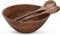 Folkulture Wooden Salad Bowl Set with Servers, 12 D x 5 H, Large Serving Bowls or Wooden Bowls for Food, Large Bowl, Round Mixing Bowl, Acacia Wood, (Natural)