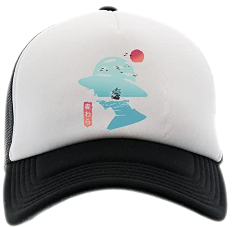 One Piece Luffy Good Day to Sail Männer Frauen Unisex Baseball Kappe Schwarz Weiss Men Women Cap Black White