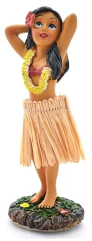 DIXIE STORE Wackelfigur Auto Lustig Hawaii Deko - 11cm Wackeldackel für Innenraum - Autos Spielzeug mit Aloha Girl