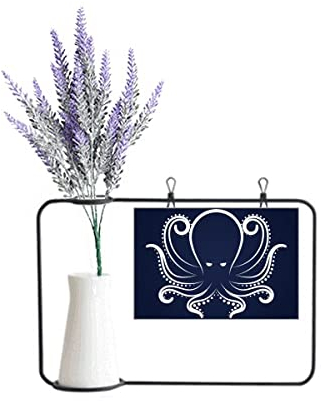 no/no Black White Octopus Marine Life Pattern Artificial Lavender Flower Vase Bottle Card