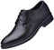 WOkismD Zapatos de Cuero con Cordones para Hombre, Mocasines sin Cordones, Parte Superior de Cuero Ligero, Zapatos Formales de Negocios para Hombre, Zapatos de Vestir de Boda Oxford,Negro,38