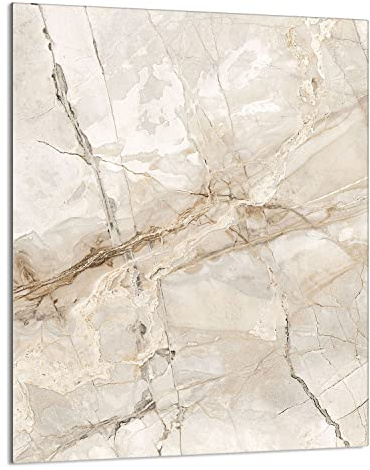 DarHaus Herdabdeckplatte Einteilig 40x52 cm Ceranfeld Abdeckung Glas Spritzschutz Abdeckplatte Glasplatte Herd Ceranfeldabdeckung Deko Gehärtetes Glas Marmor Beige