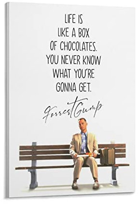 NANXIANG Forrest Gump Filmposter Kunstdruck Poster Wandkunst Gemälde Leinwand Dekor Hom