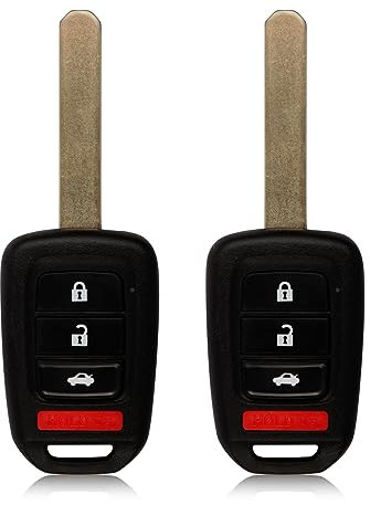Car Key Fob Remote Keyless Entry Control MLBHLIK6-1TA 433MHz 4 Button Replacement for 2016-2020 Honda Civic Accord LX LXS Sport - 2 Pack