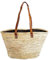 Cesta bolso bandolero de playa, capazo de palma con asas de piel bolsa de fibras naturales con asas largas