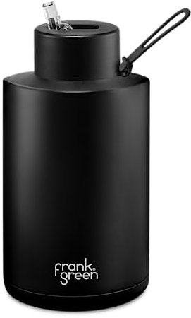 frank green Wiederverwendbare Keramikflasche mit Strohhalm-Deckel, Fassungsvermögen: 1,9 l (Midnight)