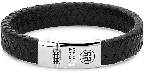 Rebel & Rose Armband Braided Flat RR-L0141-S-L Herren Mid 36989 Marke, Einheitsgröße, Nicht-Edelmetall, Kein Edelstein