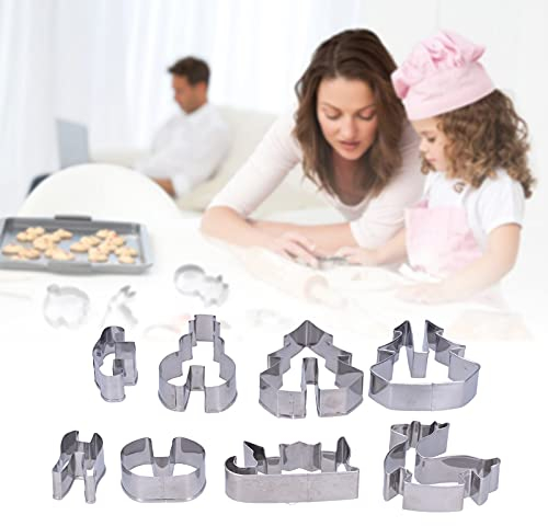 Sluffs Cookie Cutters,Stainless Steel Cookie Cutter,Biscuit Molds Fondant Metal Jigsaw Cutter Baking Tools,for Diy Cake Sugarcraft Pastry Bakeware Decoration Party Supplies Favors