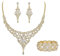 EVER FAITH Statment Schmuck-Set Kristall Retro 1920er Vase Art Deco Braut Prom Halskette, Ohrringe und Stretch Armband Set für Damen Hochzeit Party Klar Gold-Ton