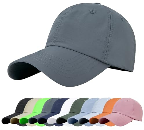 Baynetin Baseball Cap, Atmungsaktive Freizeit UV Baseballmütze Sport Cap Verstellbar Basecap, Sonnenschutz Baseballkappe (Dunkelgrau)
