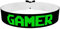 Gamer schwarz/grün Stoffarmband - Handgefertigtes Armband für Gamer - Geschenksidee für Zocker - Verstellbares Gaming Stoffarmband - Unisex Freundschaftsarmband