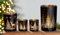 Gilde Windlicht Waldesruh Glas goldfarben, schwarz 40744