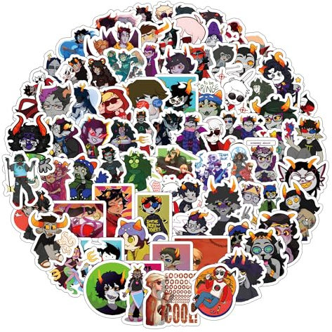 120 PCS Homestuck Stickers Anime Game Cartoon Aesthetic Waterproof Vinyl Sticker for Water Bottle Laptop Phone Scrapbooking Journaling Gifts for Adults Teens Kids for Party Supply Favor Decor