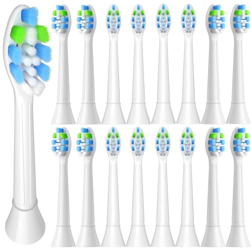 QLEBAO Aufsätze passend für Philips Sonicare Elektrische Zahnbürste, 16er Weiß Sensitive Bürstenkopf, Modell: 903 Ersatzbürsten, Soft Bürsten