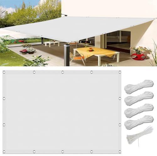 Rectangular Toldo Vela Sombraje 2 x 2 m, Protección Solar HDPE, Transpirable, Toldo Parasol Transpirable, Viento HDPE Velas toldo, para Patio, Jardín, Exteriores, Blanco
