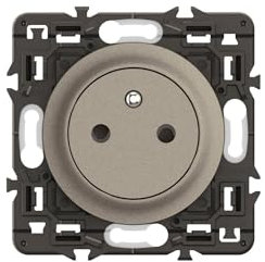 LEGRAND - Prise Electrique Murale avec Terre Céliane Surface - Prise Affleurante avec Socle Rétractable - Titanium - A compléter avec des plaques de finition - Lot de 4