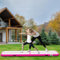 Aufblasbare Luftgymnastikmatte, 10 Cm Dicke Bahnen Für Den Heimgebrauch/Training/Yoga/Wasser Mit Pumpe,13.1Ft/4M*3.2Ft/1M,White