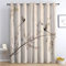 CozyRest Kinder Vorhänge Handgemalter Stil Elster und Blumen Ösen Gardinen mit Blickdichte Thermo Vorhang Kälteschutz Blackout Curtain Kinderzimmer Schlafzimmer Ösenvorhang H 230 x B 117 cm