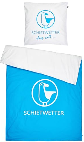 SCHIETWETTER Accessoire Bettwäsche Möwe 135x200, 2teilig Bettbezug, Kissenbezug, Bettwäsche-Set, maritimer Wendebezug, 100% Baumwolle azuro OS