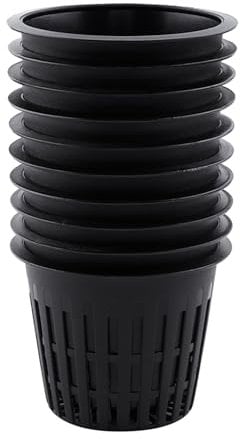 Nimomo 10pcs Net Cup Basket, Planting Heavy Duty Mesh Pot Basket Hydroponic Plant Grow Clone Gardening (Black)