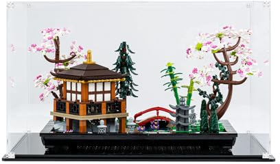 icuanuty Acryl Vitrine für Lego Icons Garten der Stille, botanical Zen-Garten-Set 10315/10300/42669, Staubgeschützte Aufbewahrung und Organisation Vitrine für Lego Modell, 40x25x25cm(Nur Display Case)