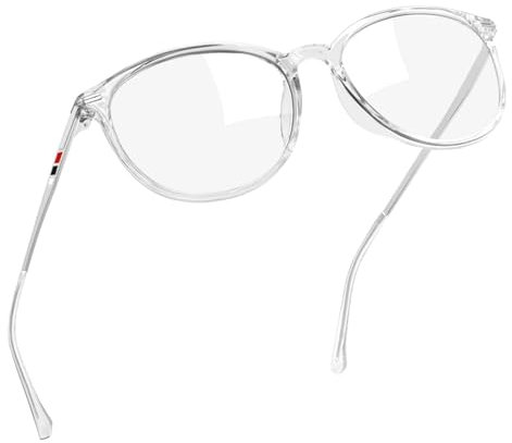 Joopin Elegante Blaufilterbrille Herren Damen Blaulichtfilter Brille und Gaming Brillen Blue Light Glasses for PC and TV (Voll Transparent)