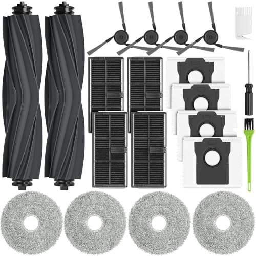 RUKHOOL Accessori Ricambi per Dreame L40 Ultra / X40 Ultra Complete/Mova P50 PRO Ultra / X40 Master Ricambio Kit 6 Sacchetti Polvere, 4 Panni Mocio 2 Spazzola Principale, 4 Filtri 4 Spazzole Laterali
