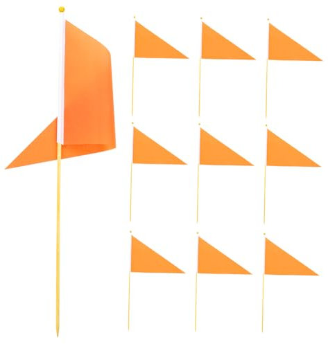 BESPORTBLE 10stücke Bambus Markierungsflaggen Rasen Garten Zeichen Fahnen Dreieck Markierung Für Pflanzen Bewässerung Baustelle Industrie