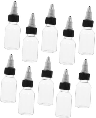 Alipis 10pcs Travel Bottles Empty Refillable Hair Oil Bottles Tattoo Ink Cosmetic Sample for Laboratory Use