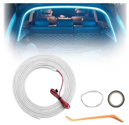 Czerio Dynamic Flowing Car Trunk Light Strip, Kofferraum Beleuchtung Led Band, Automatischer Sensor Tail Box Light Strip, Kofferraum Lichtstreifen Lichtleiste (Blau, 2m Dauerlicht)