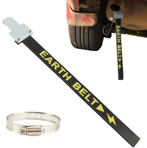 Auto Antistatischer Gurt, Auto Antistatischer Gurt, Autos Anti Statische Streifen Erdgurt Boden Draht Gurts w Verstellbarer Ring für Autos Fahrzeug LKW SUV RV Sicheres Fahren(Color:38cm)
