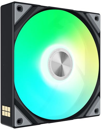 TRYX ROTA SL ARGB 120 Black – 120mm RGB PWM Fan for PC Case & Radiator, Triple Pack Daisy Chain Fans with Magnetic Connection Cable, High Performance, Low Noise