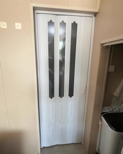 Ensemble de portes pliantes intérieures en plastique avec poignée et fermeture magnétique - Portes coulissantes pour placard - Kit complet de tailles : 61 x 198 cm, 183 x 85 cm, 300 x 250 cm, 100 x