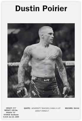 hsqxidhz Dustin Poirier UFC Poster auf Leinwand, Schlafzimmer, Dekoration, Landschaft, Büro, Raumdekoration, Geschenk, 20 x 30 cm