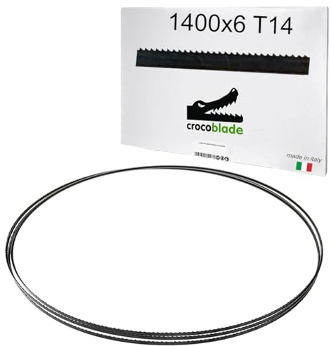 Fraiser CrocoBlade – Lot de 3 lames de scie à ruban 1400 x 6 x 0,65 mm – pour bois et dérivés – remplacement professionnel compatible scies à ruban TC-SB 200, HBS30, HBS25, PBS 350 – TPI 14