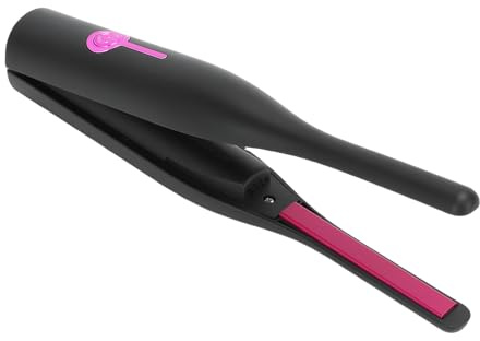 Goshyda Plancha Alisadora Tipo Lápiz, Rizador Alisador Inalámbrico Pequeño de Calentamiento Rápido para Cabello Corto, Flequillo, Cortes Pixie, Batería Integrada de 2600mAh (BLACK)