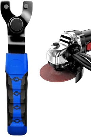 Mozeuu Llave amoladora angular, tensor de dos puntas con mango antideslizante, llave de contratuerca ajustable de 6 a 47 mm con mango antideslizante, para mecánicos, rectificado industrial, reparación
