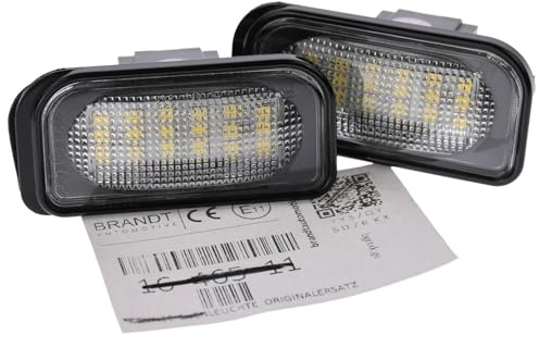 BRANDT Kennzeichenleuchten LED kompatibel mit Mercedes Benz SL R230 01-12 CLK Coupe Cabrio C209 A209 W 209 C-Klasse W203 CHRYLSER Crossfire Coupe Roadster Kennzeichenbeleuchtung